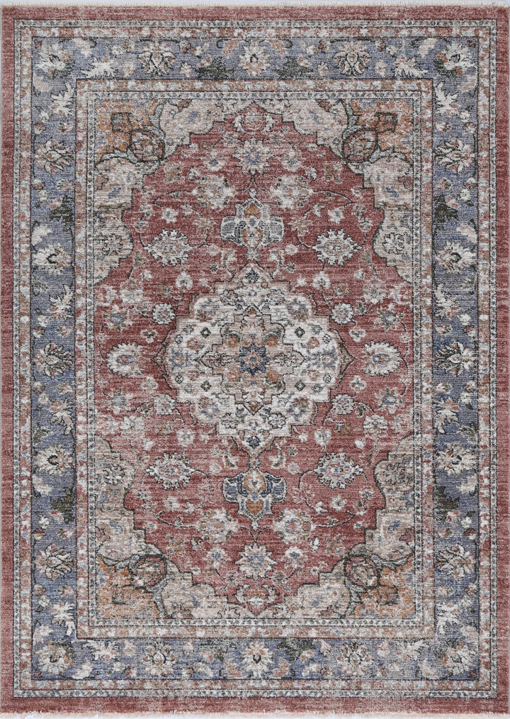Chobi Vintage Overlea  Salmon / Blue Rug