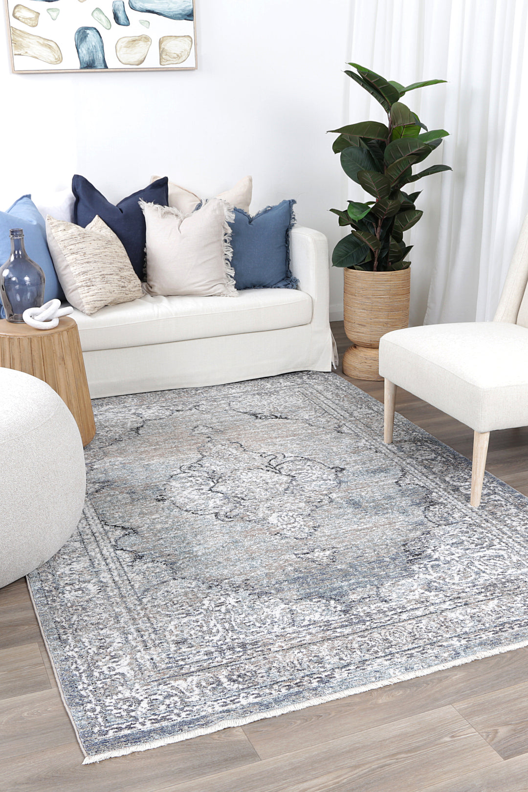 Chobi Vintage  Woodmere Grey Rug