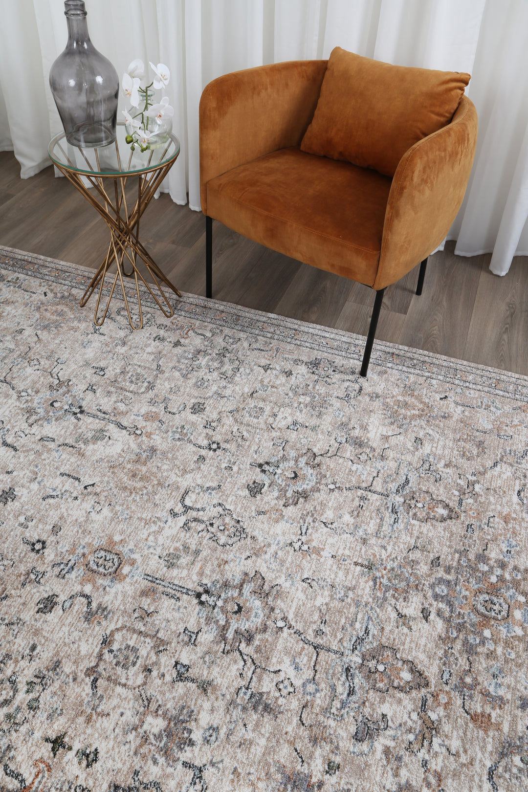 Chobi Vintage Parklane Beige  Rug