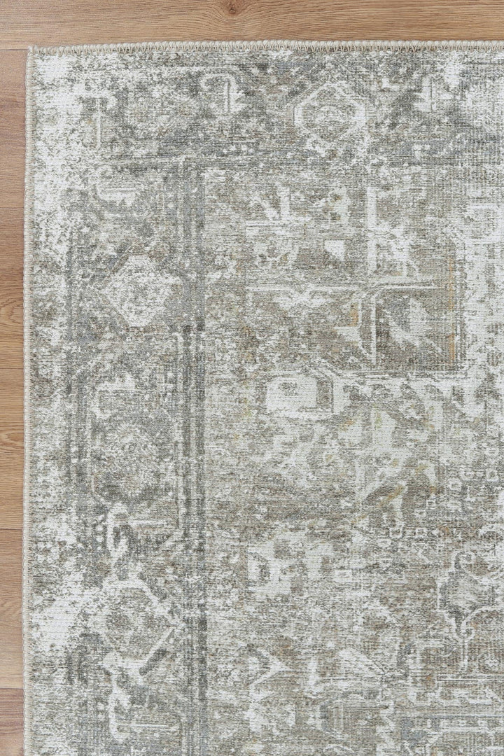 Nuzi Beige Machine Washable Rug
