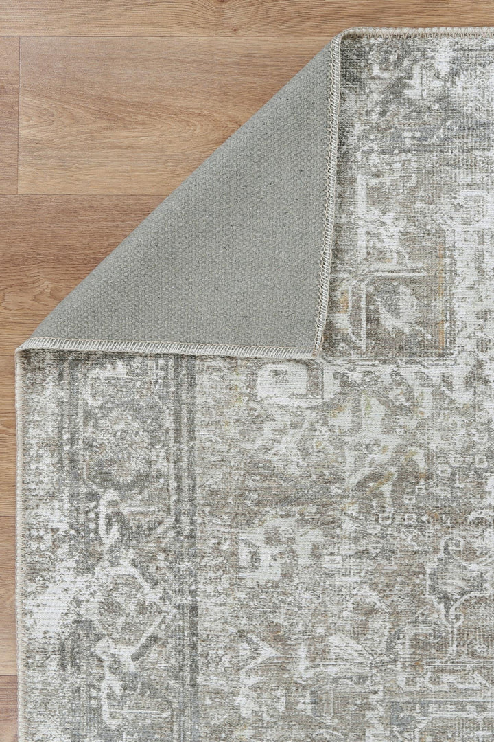 Nuzi Beige Machine Washable Rug