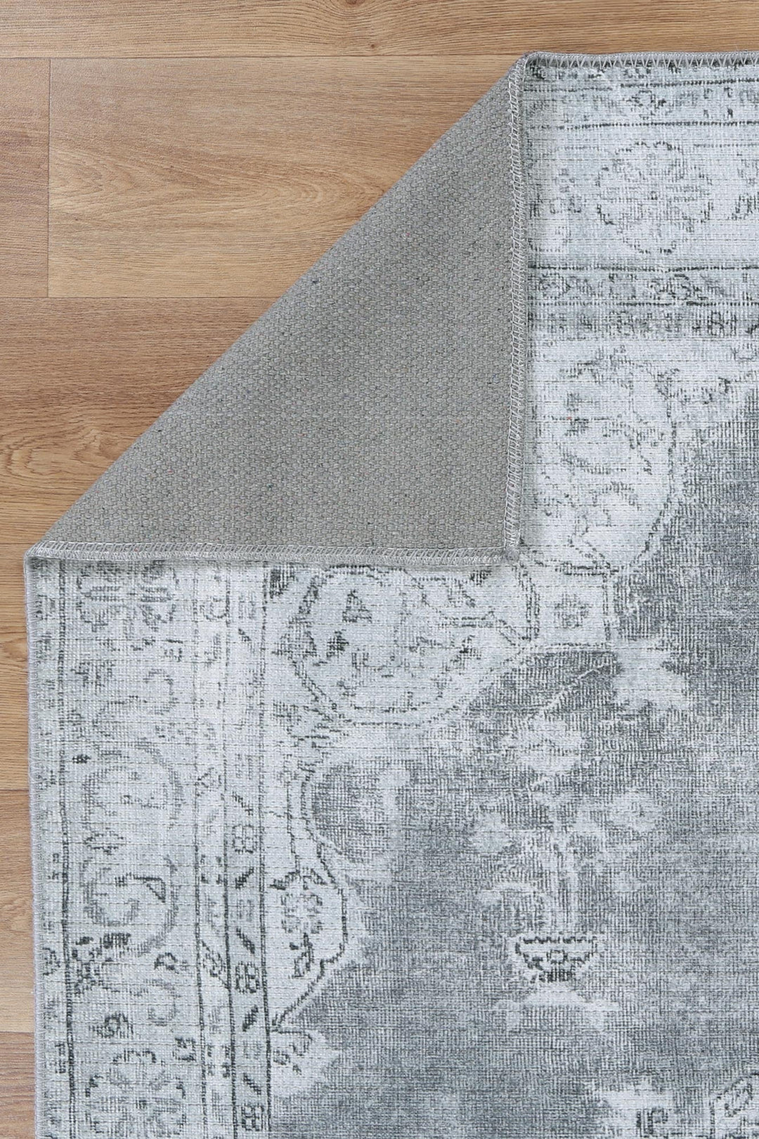 Isin Grey Machine Washable Rug