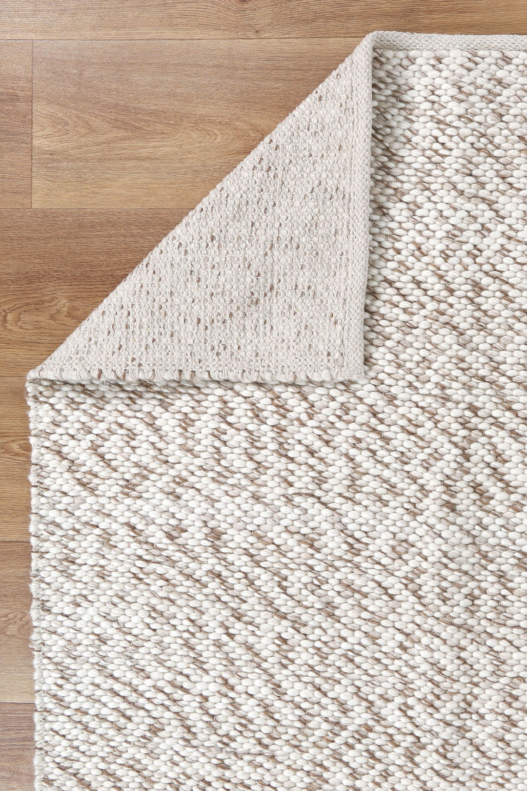 Scandi Contemporary Beige Wool Rug