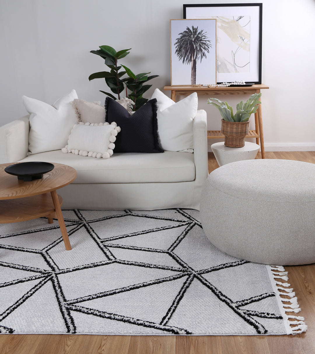 Origin Nora Geometric Ivory & Athracite Rug