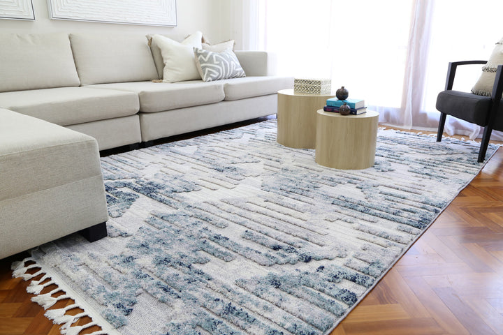 Origin Yara Geometric Blue & Grey Rug