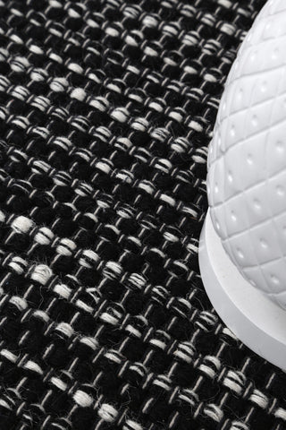 Nordic Black White Reversible Wool Round Rug