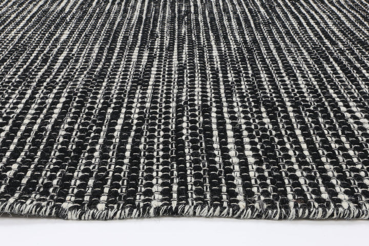 Nordic Black White Reversible Wool Rug
