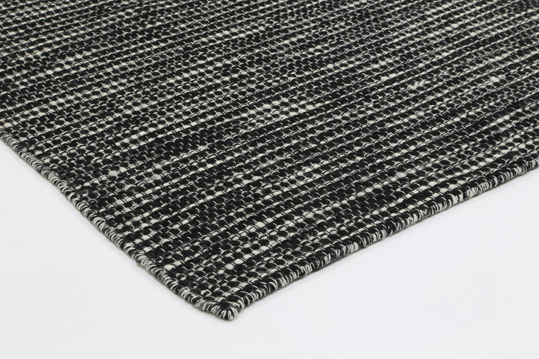 Nordic Black White Reversible Wool Rug