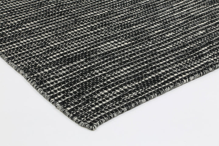 Nordic Black White Reversible Wool Rug