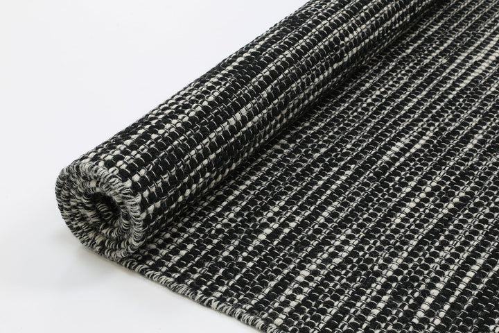 Nordic Black White Reversible Wool Rug