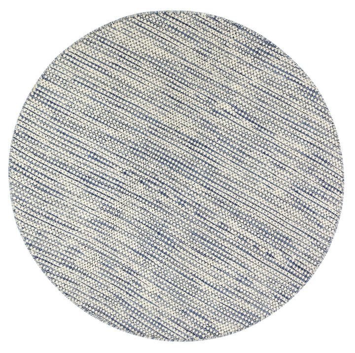 Scandi Blue Reversible Wool Round Rug