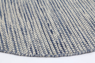 Nordic Blue Reversible Wool Round Rug