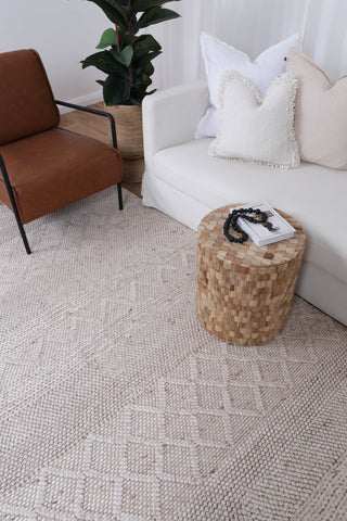Bella Textured Multi Weave Natural Wool Rug