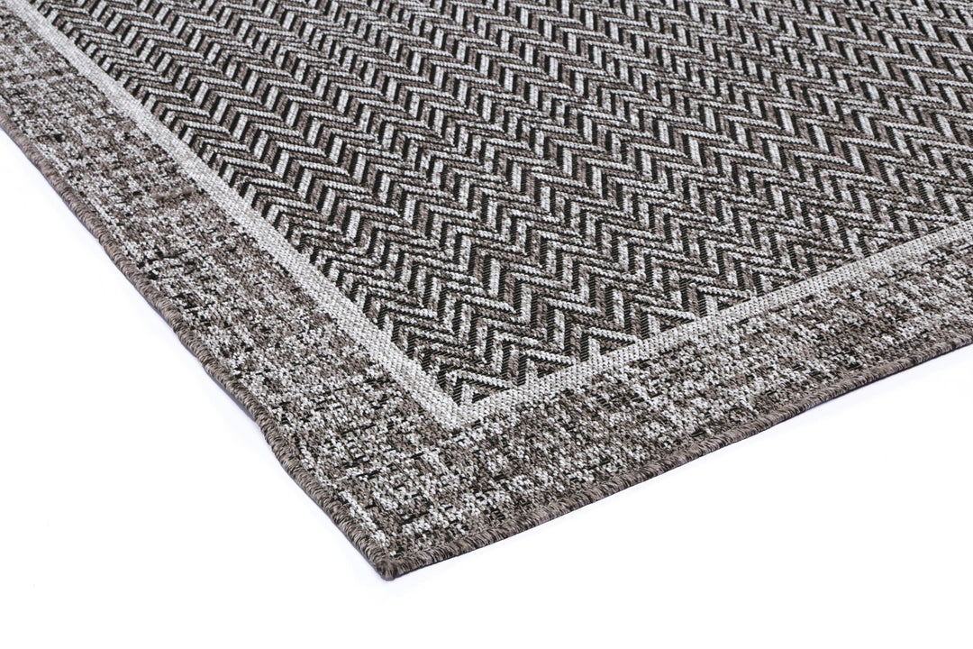 Alfresco Herringbone Charcoal Flatweave Rug