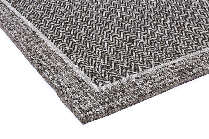 Alfresco Herringbone Charcoal Flatweave Rug