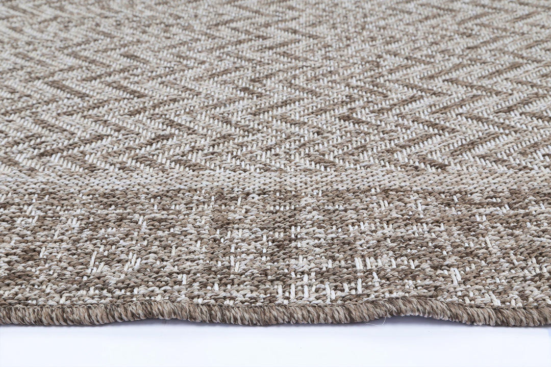 Alfresco Herringbone Beige Flatweave Rug