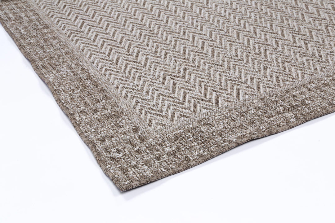 Alfresco Herringbone Beige Flatweave Rug