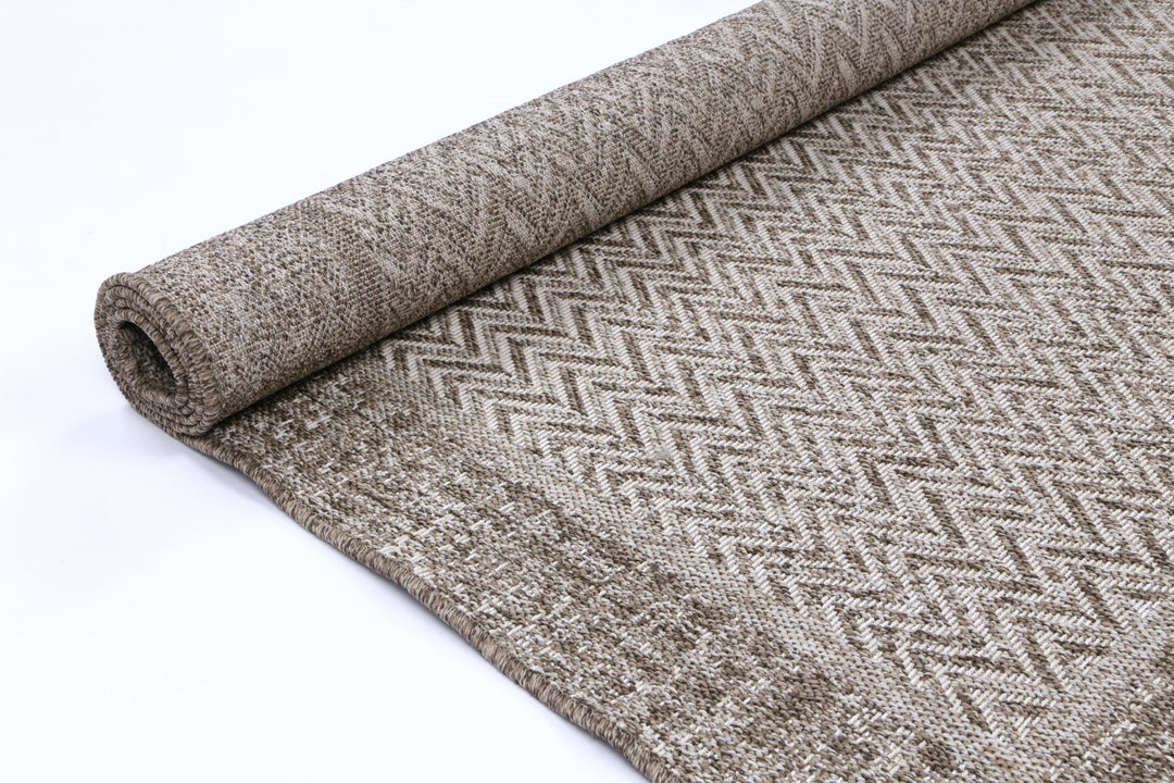 Alfresco Herringbone Beige Flatweave Rug