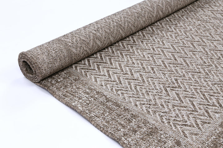 Alfresco Herringbone Beige Flatweave Rug