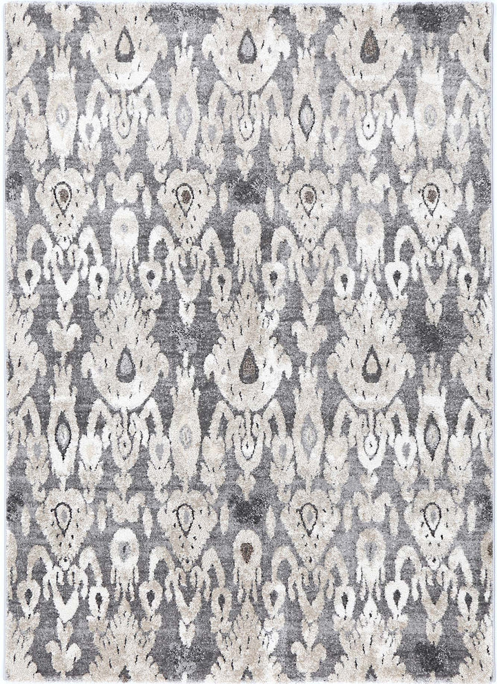 Everton Damask Grey Plush Rug