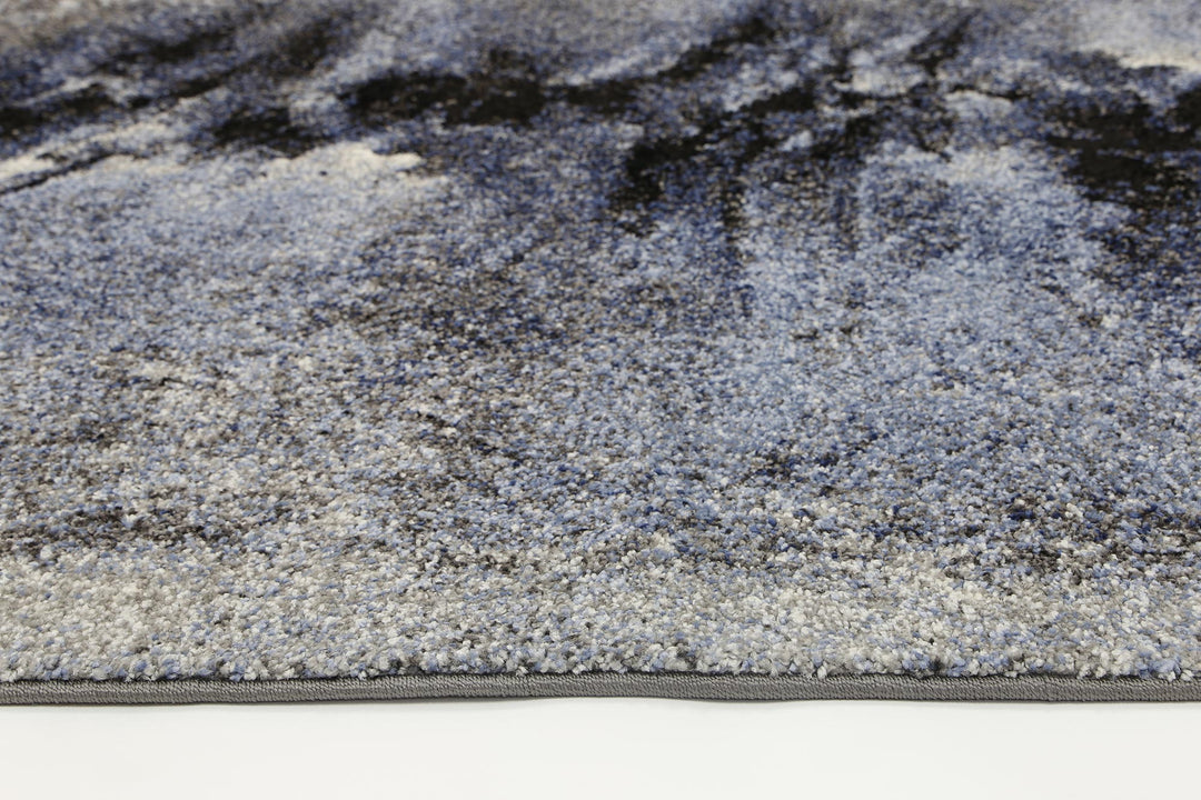 Everton Geode Blue and Grey Plush Rug