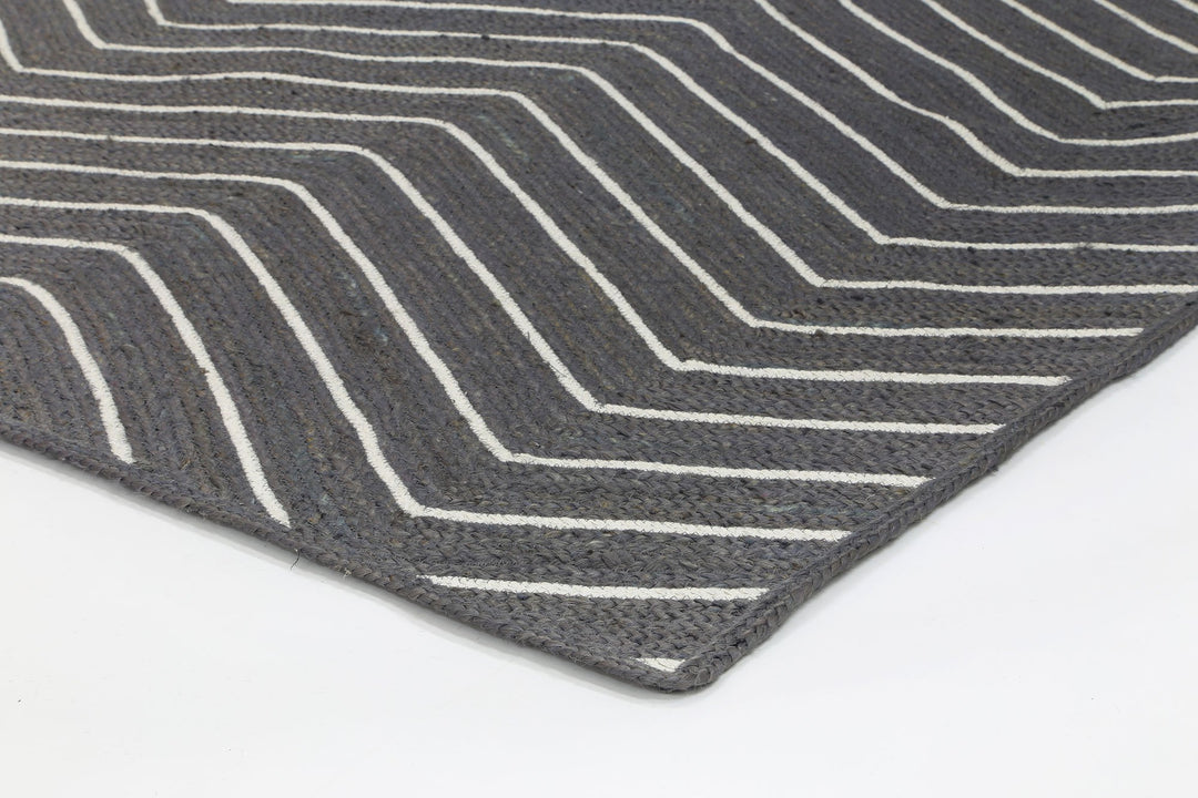 Kerala Grey Chevron Rug