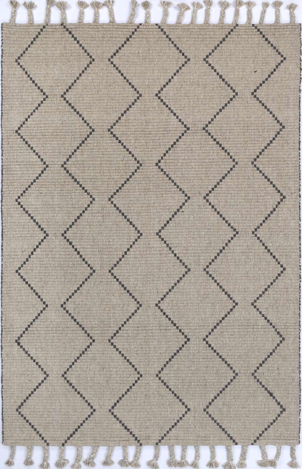 Petrus Diamond Tassel Ash Rug