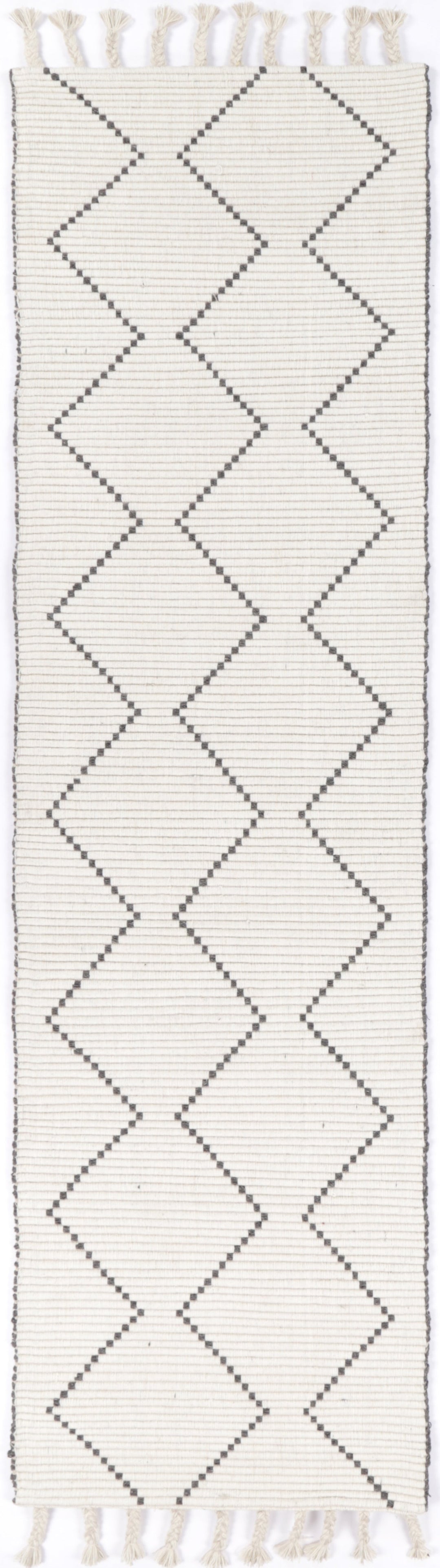 Petrus Diamond Tassel Cream Rug