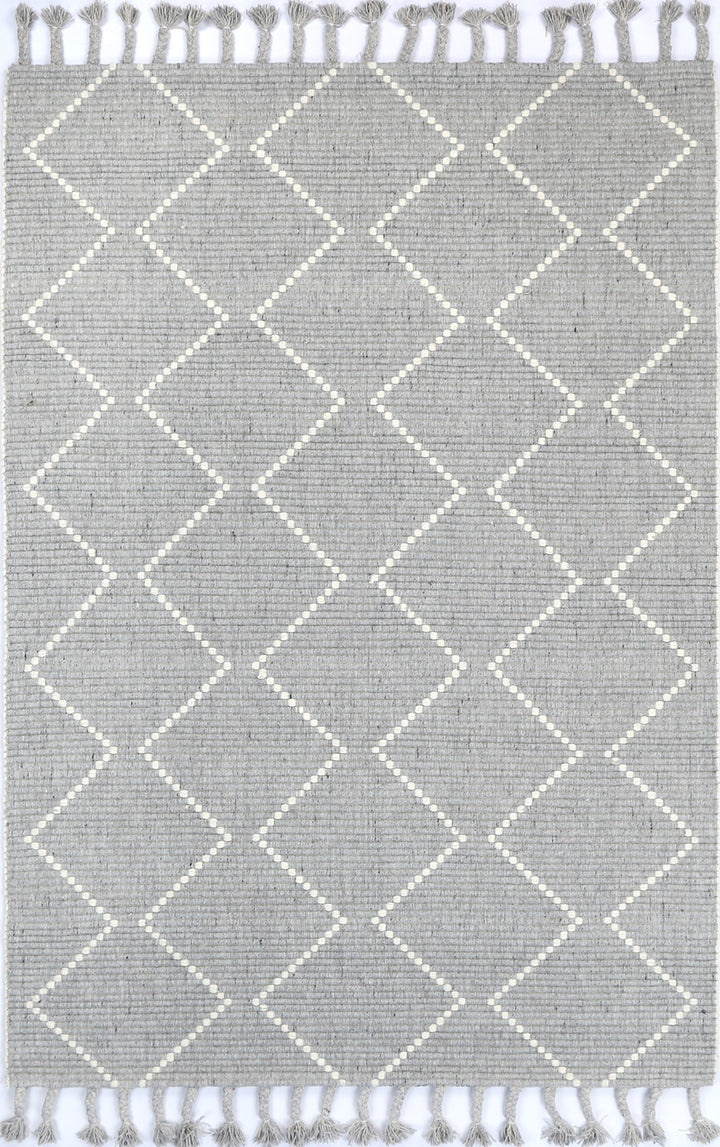 Petrus Diamond Tassel Grey Rug
