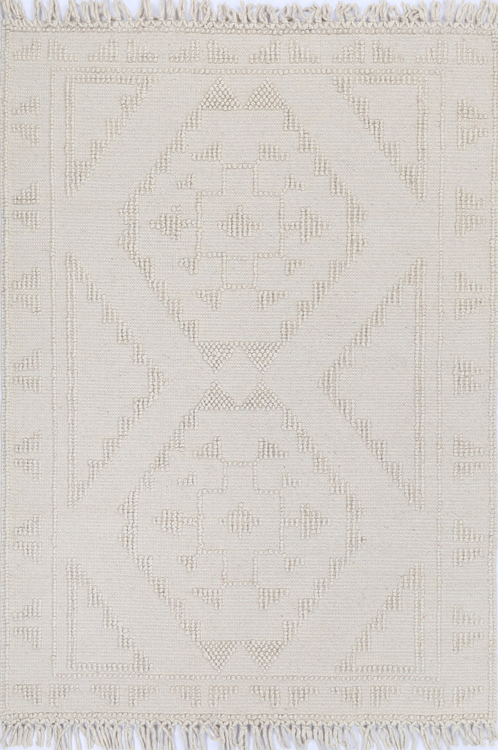 Diego Ornamental Beige Wool Rug