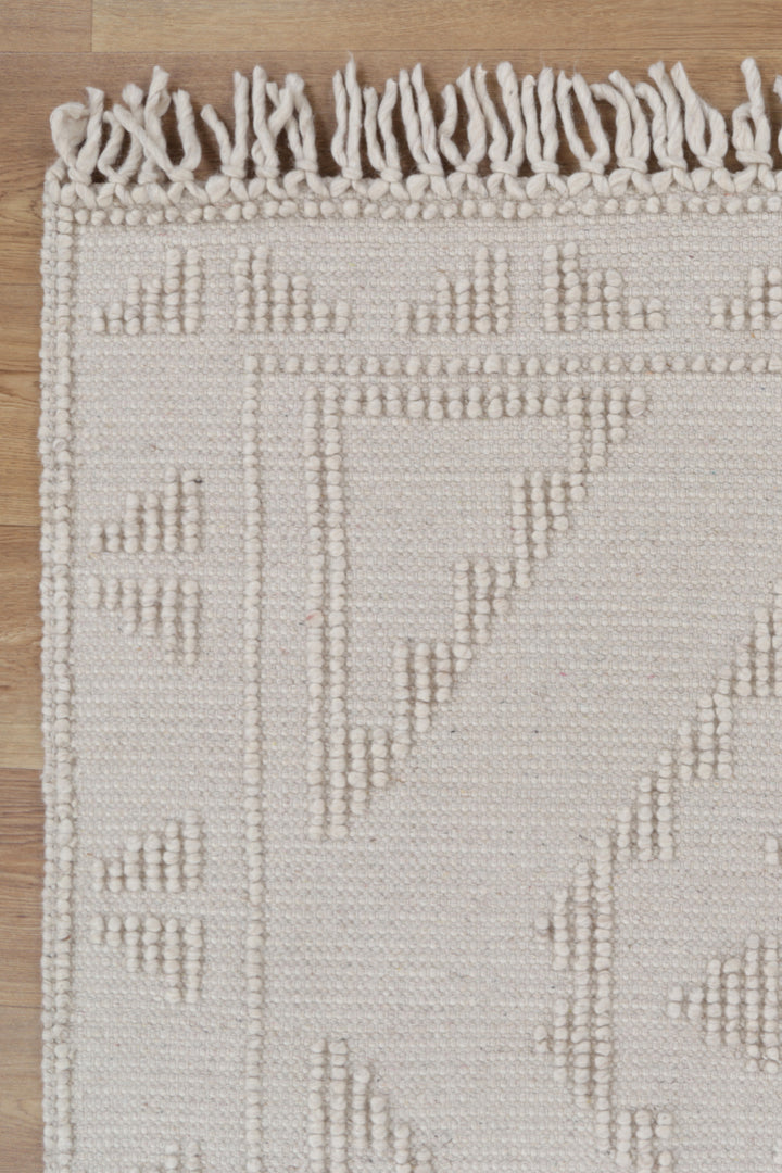 Diego Ornamental Beige Wool Rug