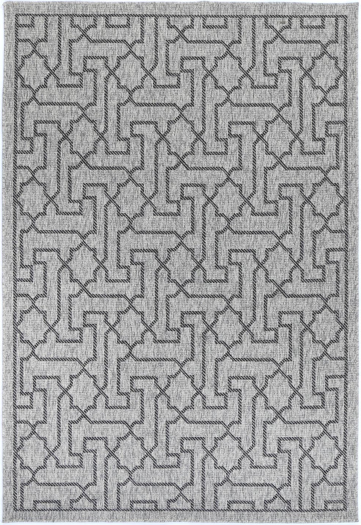 Alfresco Geometric Charcoal Flatweave Rug