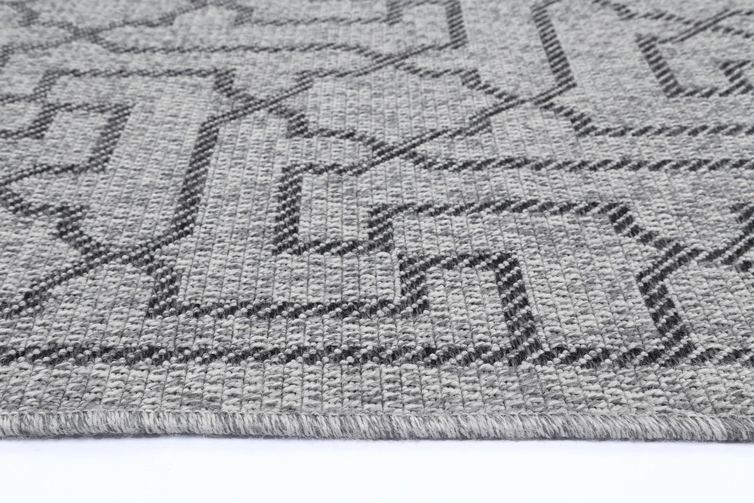 Alfresco Geometric Charcoal Flatweave Rug