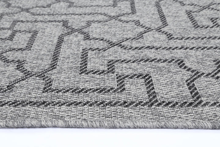 Alfresco Geometric Charcoal Flatweave Rug