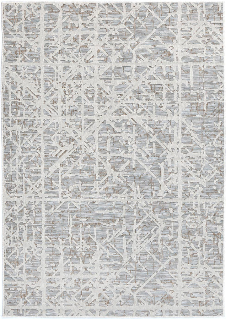 Alfresco Argyle Ivory & Aqua Flatweave Rug