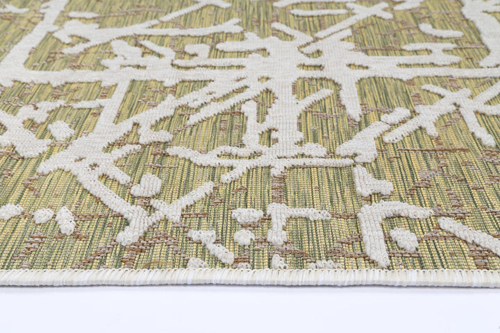 Alfresco Argyle Grey & Green Flatweave Rug