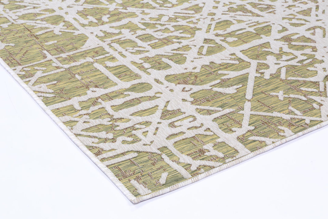 Alfresco Argyle Grey & Green Flatweave Rug