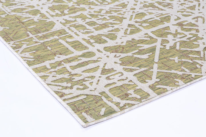 Alfresco Argyle Grey & Green Flatweave Rug