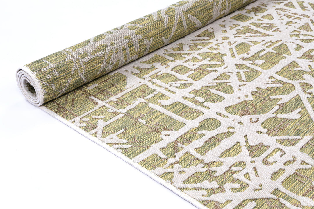 Alfresco Argyle Grey & Green Flatweave Rug