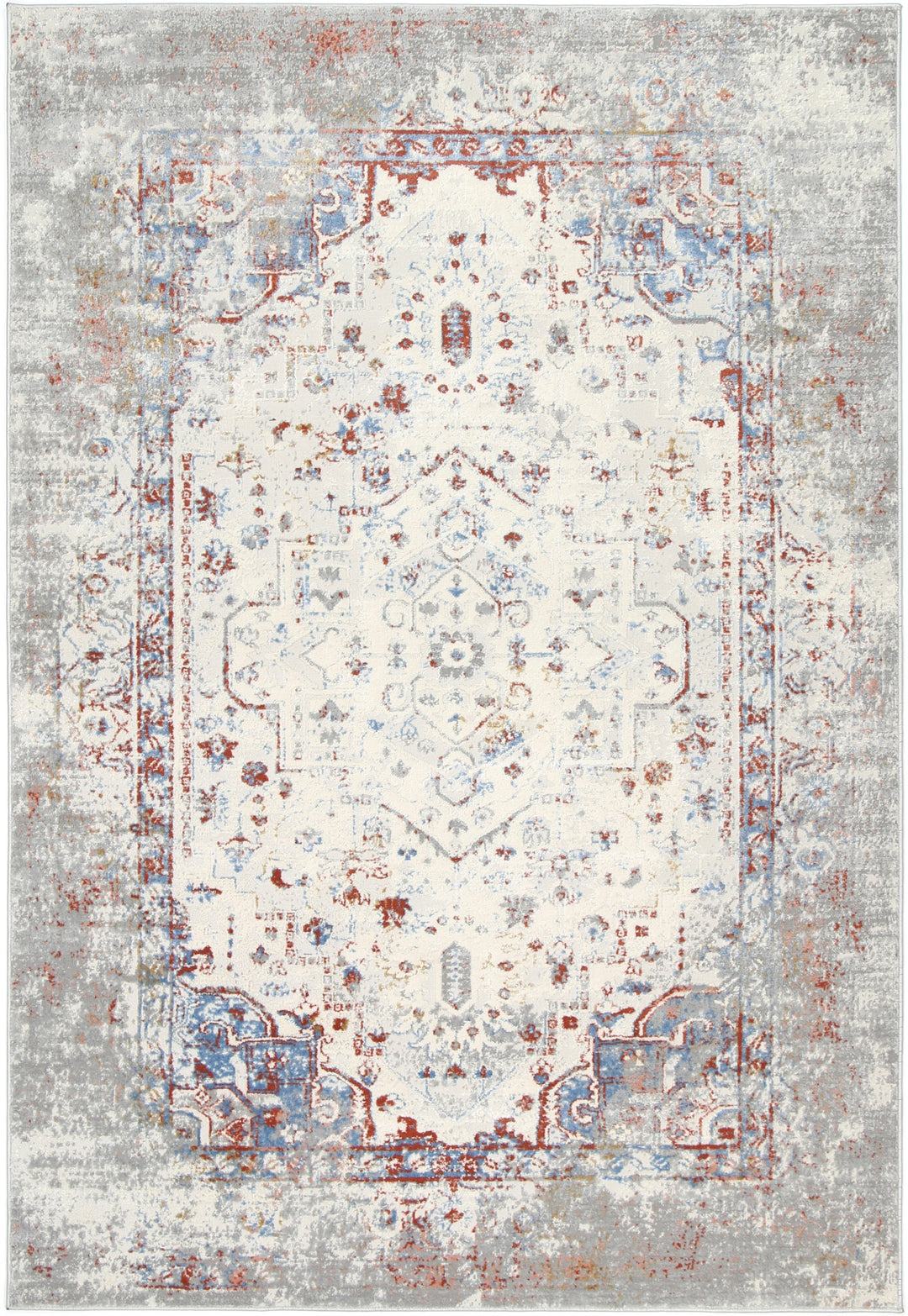 Delicate Grey Multi Contemporary Rug