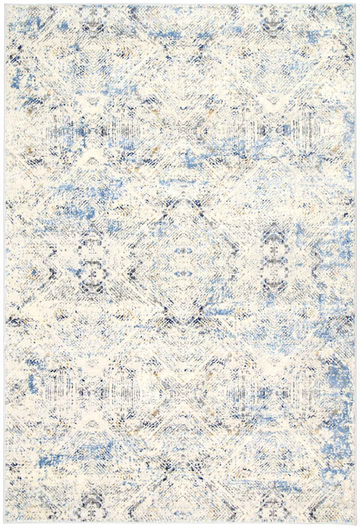 Delicate Navy Blue Kaleidoscope Rug