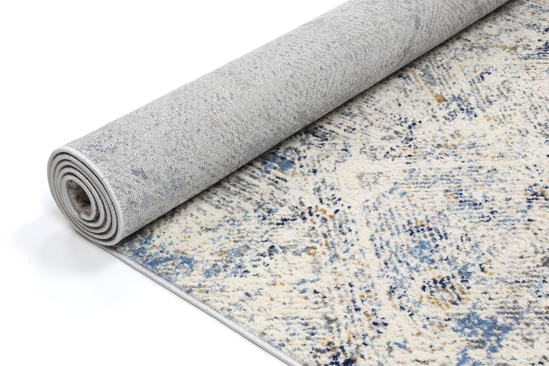 Delicate Navy Blue Kaleidoscope Rug