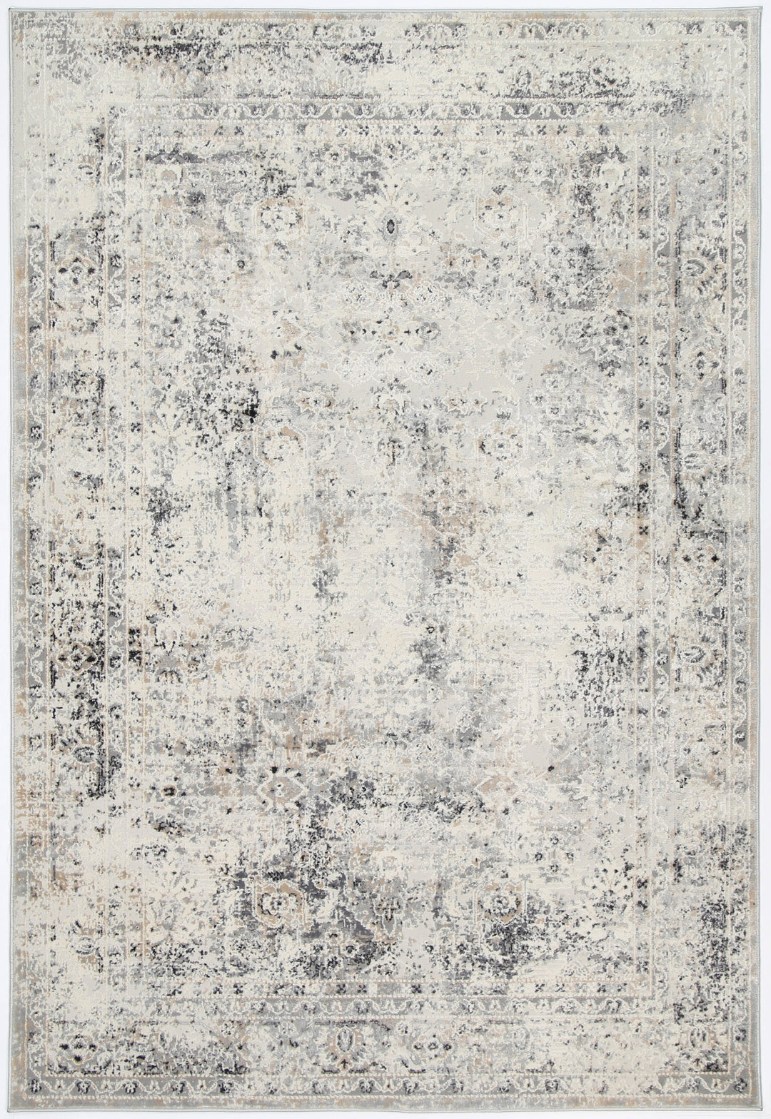 Delicate Beige Grey Contemporary Rug
