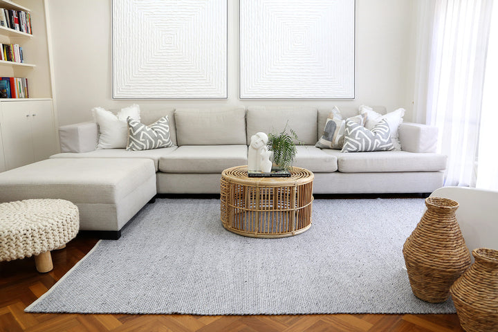 Scandi Contemporary Grey Wool Rug