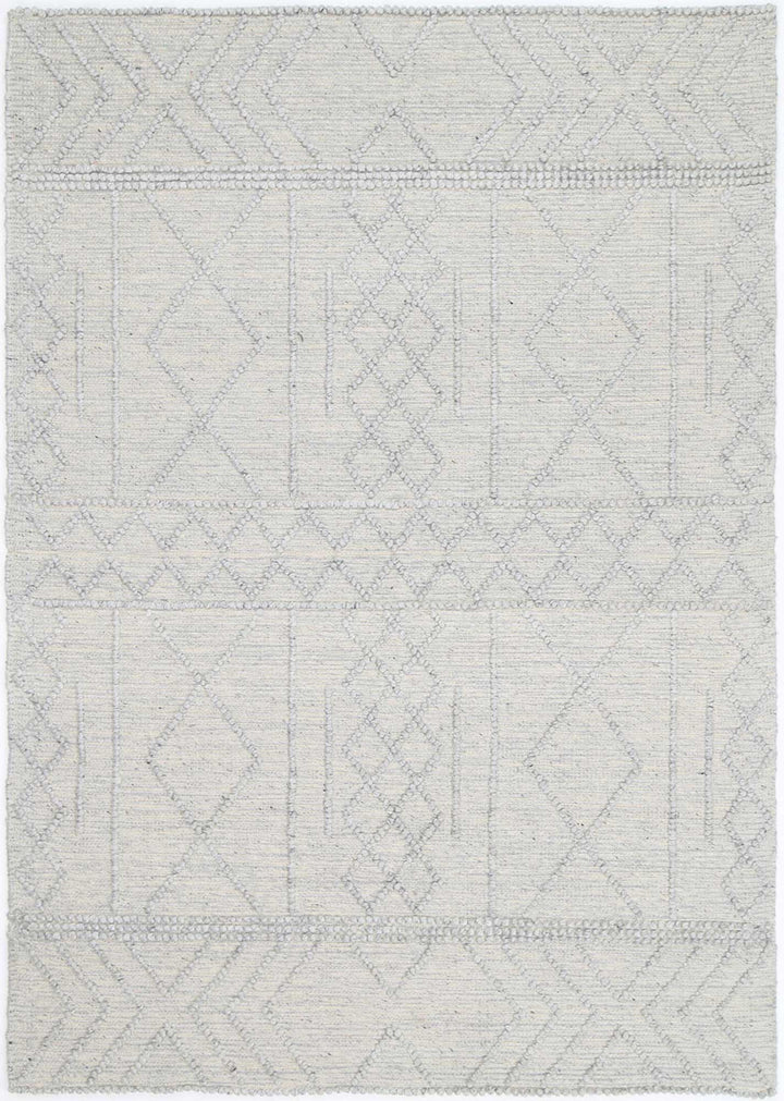 Kaiden Diamond Tribal Grey Wool Rug