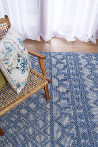 Perla Rue Blue Wool Rug