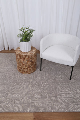 Labyrinth 09C Grey Wool Rug