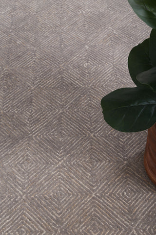 Diamond Modern Ash Wool Rug