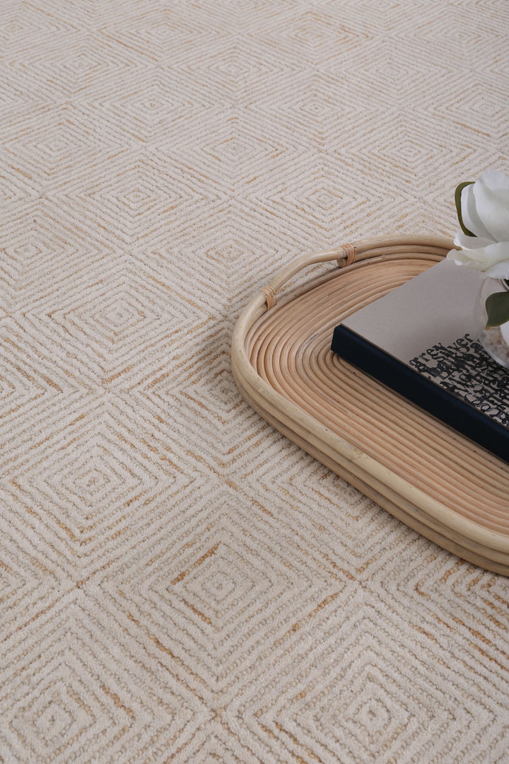 Diamond 05B Beige Wool Rug