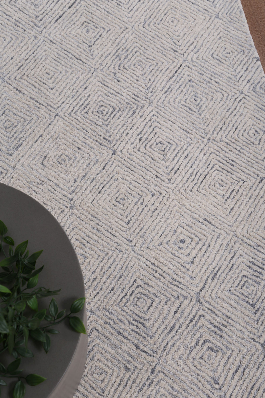 Diamond 05A Grey Wool Rug